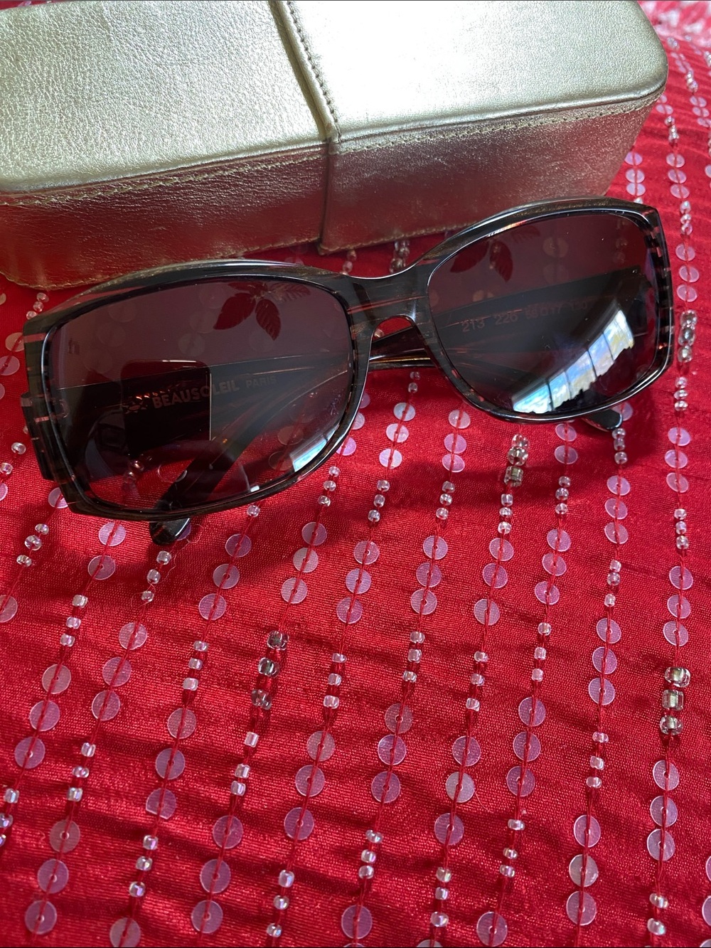 Beausoleil Paris Handmade Stunning Tortoise Shimmer Oversized Sunglasses